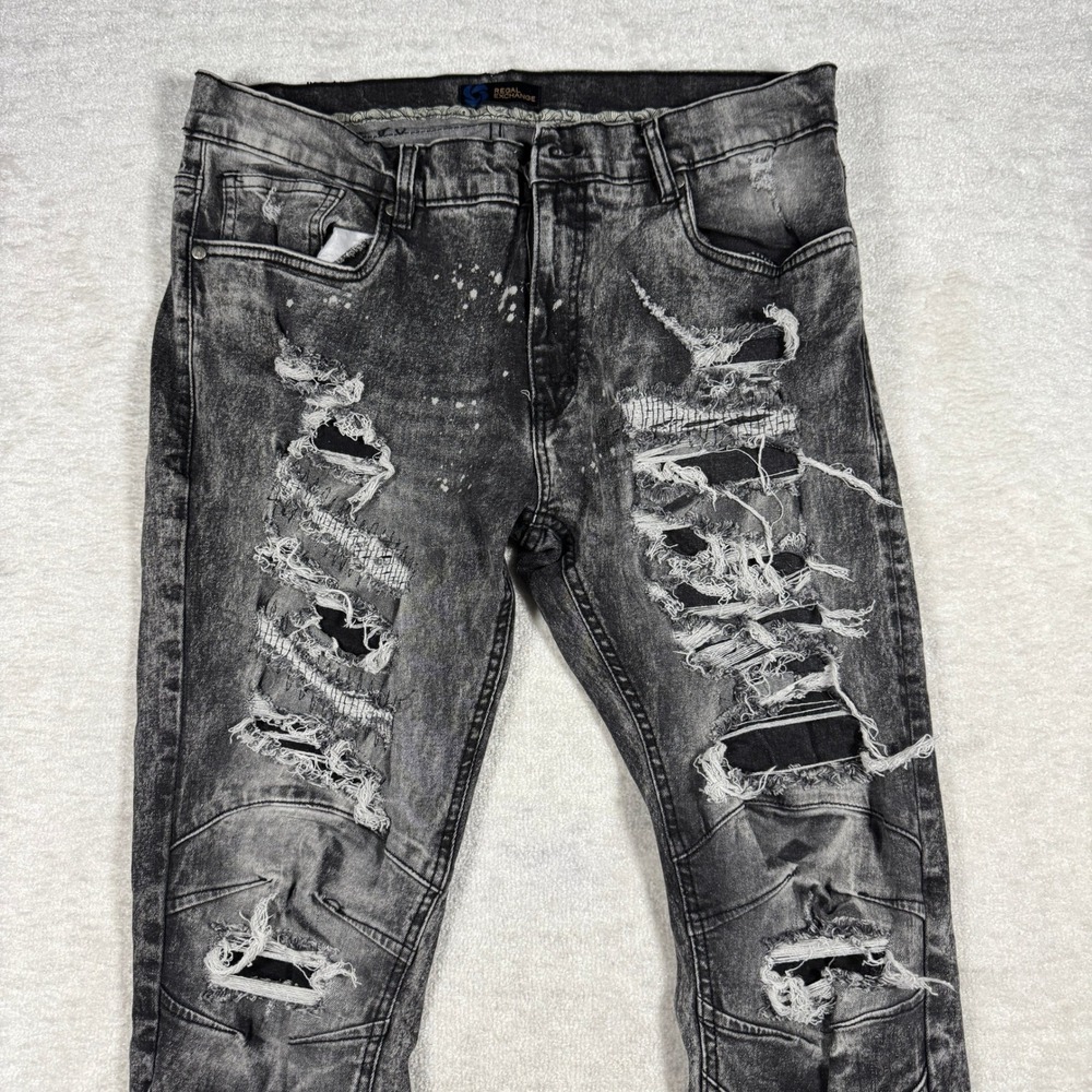 Slim Distressed Men's Jeans - Gray